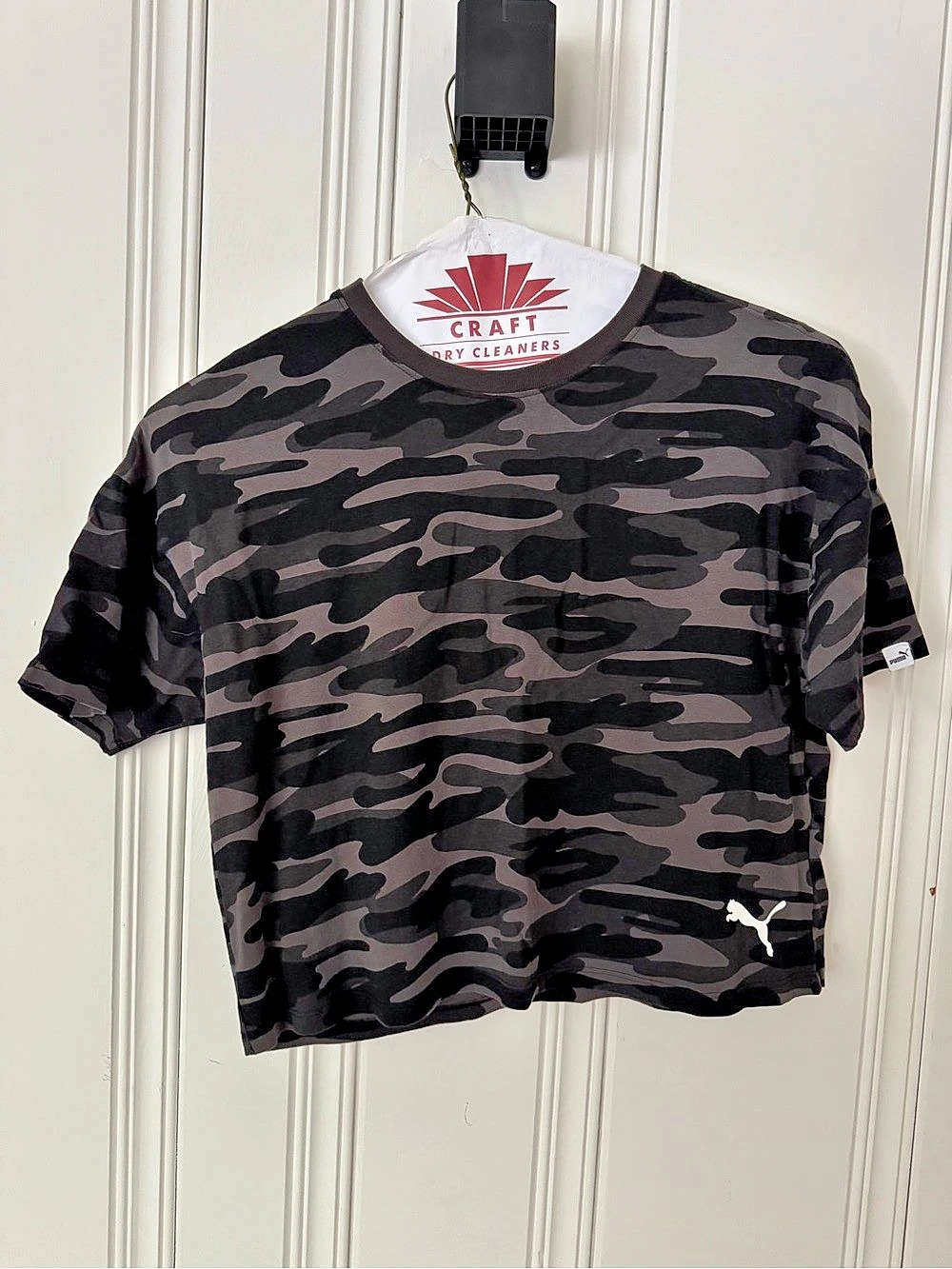 Puma Camo Short Sleeve Tee Black Gray Small Like New